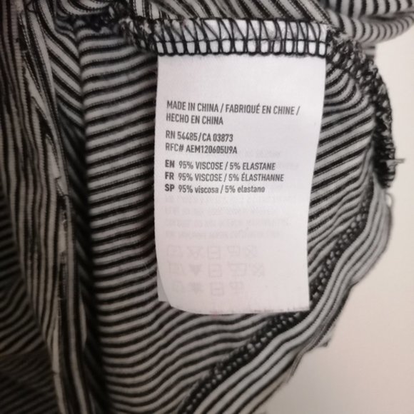 American Eagle Outfitters Off the Shoulder Black and White Striped Blouse - Picture 10 of 12